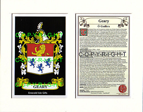 Geary Family Crest and Name History