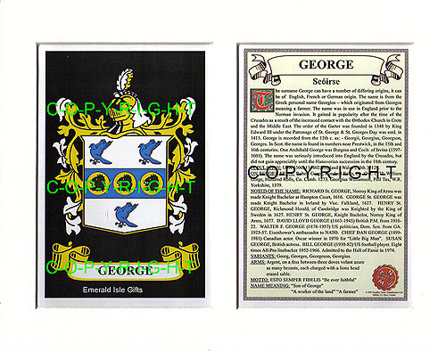 George Family Crest and Name History