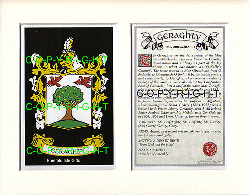 Geraghty Family Crest and Name History