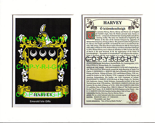 Harvey Family Crest and Name History