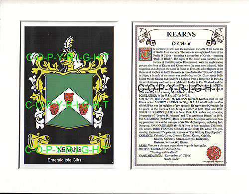 Kearns Family Crest and Name History