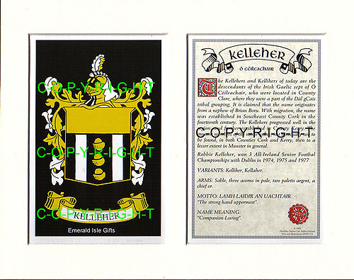 Kelleher Family Crest and Name History