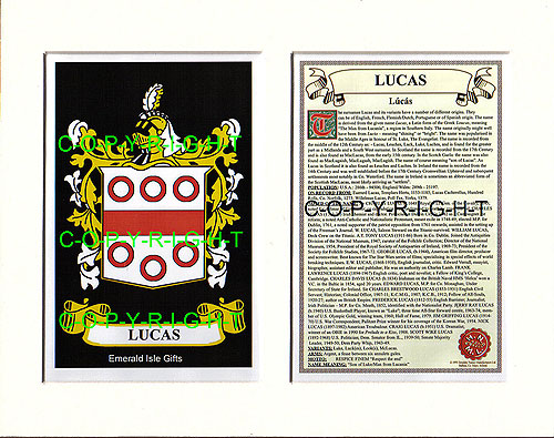 Lucas Family Crest and Name History