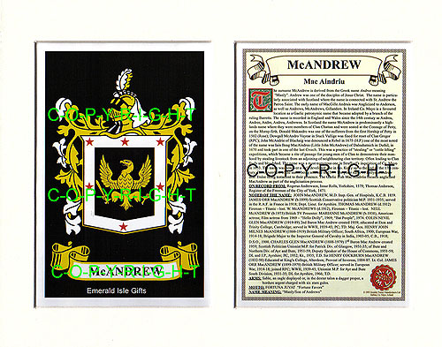 McAndrew Family Crest and Name History