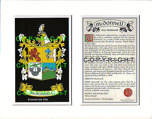 McDonnell Family Crest and Name History