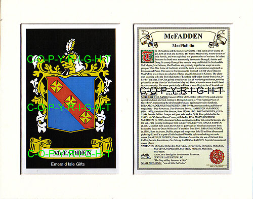 McFadden Family Crest and Name History