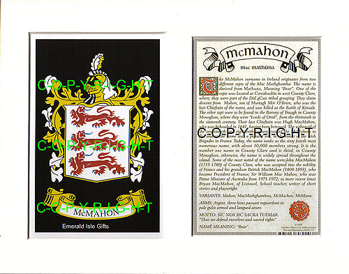 McMahon Family Crest and Name History