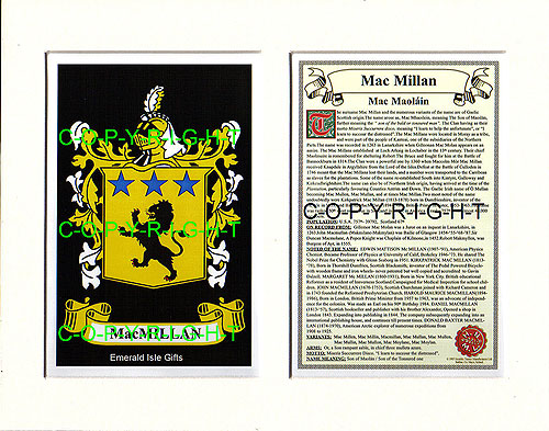 MacMillan Family Crest and Name History