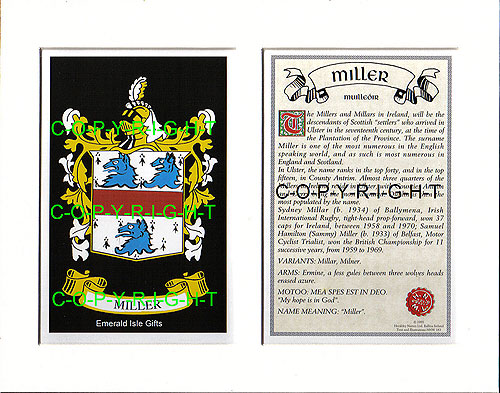 Miller Family Crest and Name History