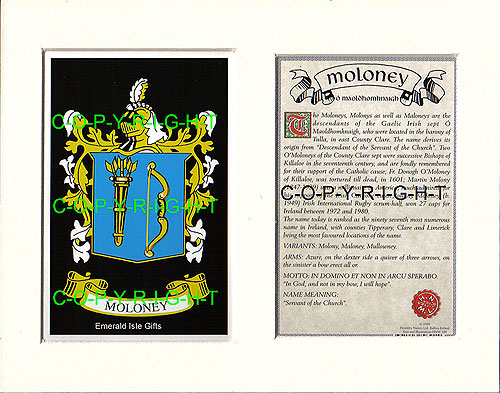 Moloney Family Crest and Name History