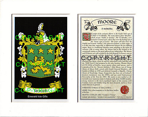 Moore Family Crest and Name History