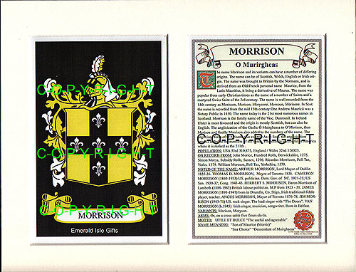 Morrison Family Crest and Name History