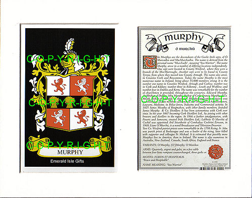 Murphy Family Crest and Name History