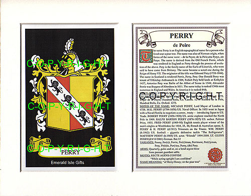 PEART to PHILBIN Family Crest and Name History