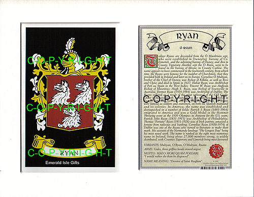 Ryan Family Crest and Name History