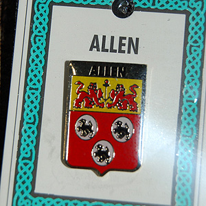 Allen Pin Lapel Clip Badge - Coat of Arms