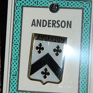 Anderson Pin Lapel Clip Badge - Coat of Arms