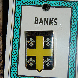 Banks Pin Lapel Clip Badge - Coat of Arms