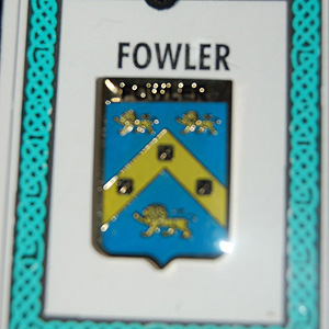 Fowler Pin Lapel Clip Badge - Coat of Arms