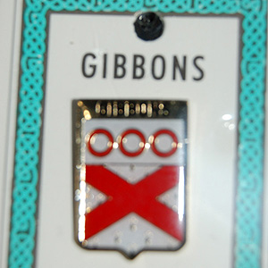 Gibbons Pin Lapel Clip Badge - Coat of Arms