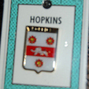 Hopkins Pin Lapel Clip Badge - Coat of Arms