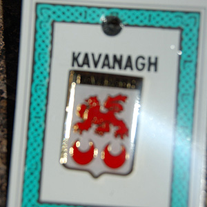 Kavanagh Pin Lapel Clip Badge - Coat of Arms