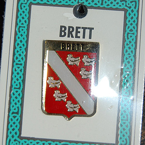 Brett Pin Lapel Clip Badge - Coat of Arms