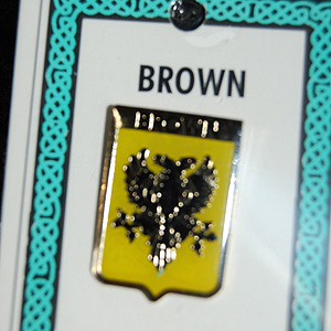 Brown Pin Lapel Clip Badge - Coat of Arms