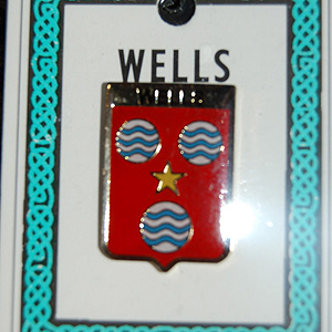 Wells Pin Lapel Clip Badge - Coat of Arms