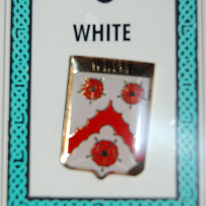 White Pin Lapel Clip Badge - Coat of Arms