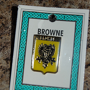 Browne Pin Lapel Clip Badge - Coat of Arms