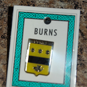 Burns Pin Lapel Clip Badge - Coat of Arms