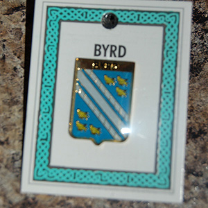 Byrd Pin Lapel Clip Badge - Coat of Arms