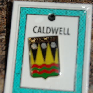 Caldwell Pin Lapel Clip Badge - Coat of Arms