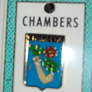 Chambers Pin Lapel Clip Badge - Coat of Arms