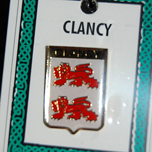 Clancy Pin Lapel Clip Badge - Coat of Arms