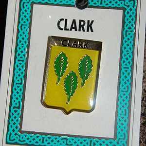 Clark Pin Lapel Clip Badge - Coat of Arms