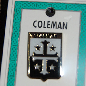 Coleman Pin Lapel Clip Badge - Coat of Arms