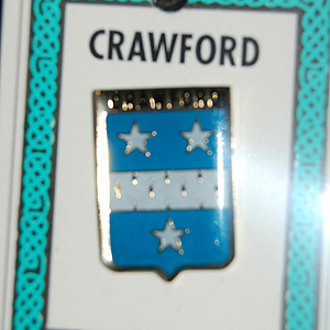 Crawford Pin Lapel Clip Badge - Coat of Arms