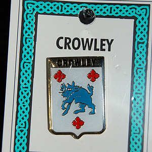 Crowley Pin Lapel Clip Badge - Coat of Arms