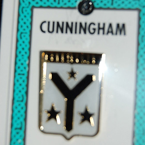 Cunningham Pin Lapel Clip Badge - Coat of Arms