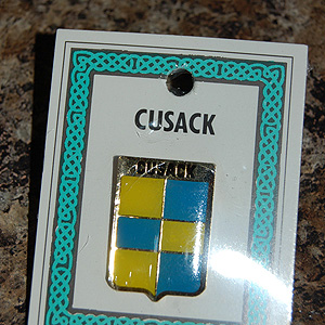 Cusack Pin Lapel Clip Badge - Coat of Arms