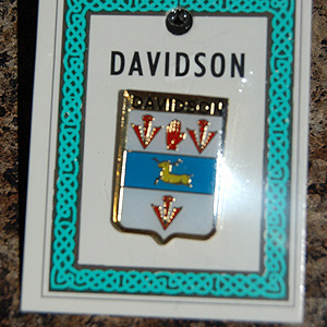 Davidson Pin Lapel Clip Badge - Coat of Arms