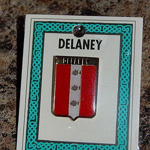 Delaney Pin Lapel Clip Badge - Coat of Arms