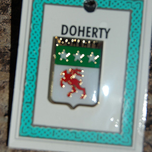 Doherty Pin Lapel Clip Badge - Coat of Arms