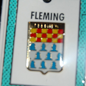 Fleming Pin Lapel Clip Badge - Coat of Arms