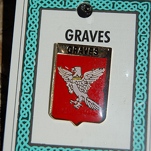 Graves Pin Lapel Clip Badge - Coat of Arms