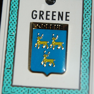 Greene Pin Lapel Clip Badge - Coat of Arms