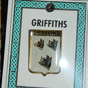 Griffiths Pin Lapel Clip Badge - Coat of Arms