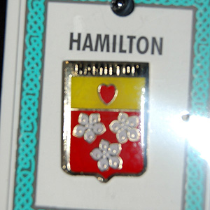 Hamilton Pin Lapel Clip Badge - Coat of Arms